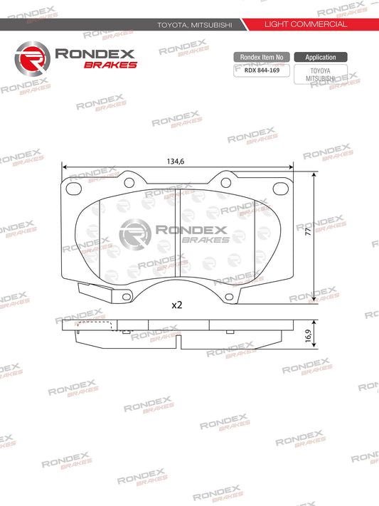 TOYOTA FORTUNER II, HILUX, PRADO, MITSUBISHI PAJERO RDX 844-169