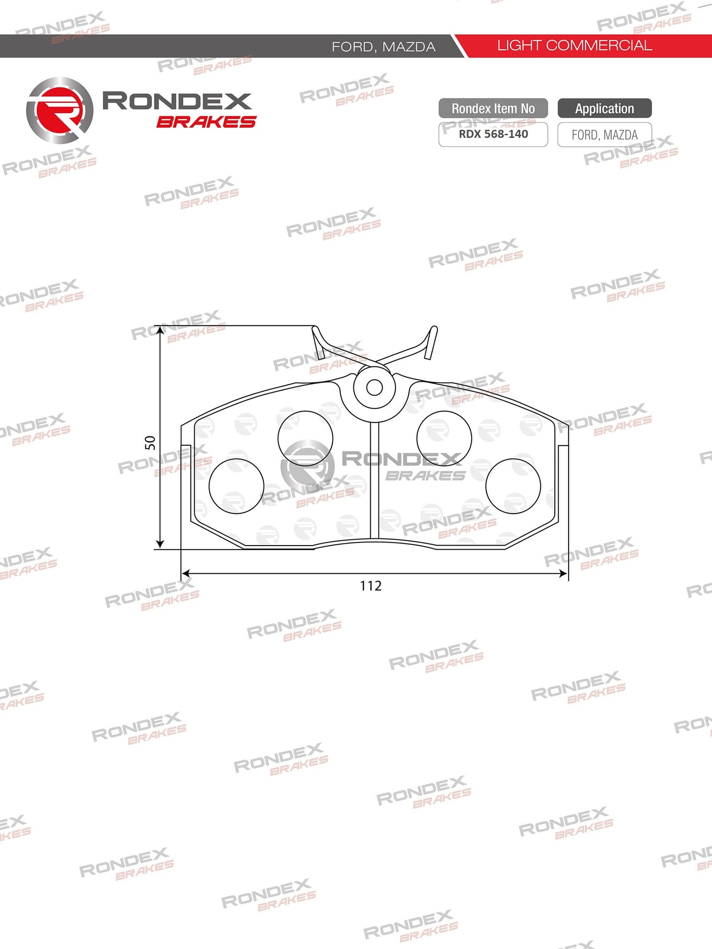FORD COURIER, MAZDA B-SERIES RDX 568-140
