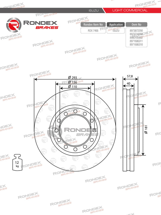 ISUZU NPR, NQR FV RDX 7466