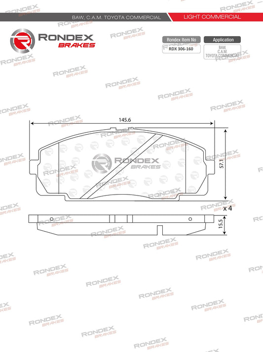 TOYOTA HIACE, QUANTUM (FR) RDX 306-160