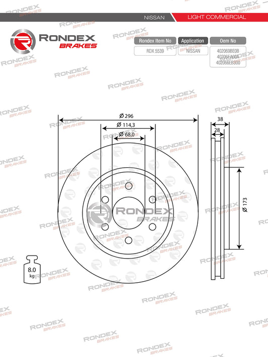 NISSAN NAVARA, PATHFINDER (16” Wheel) (FR) RDX 5539