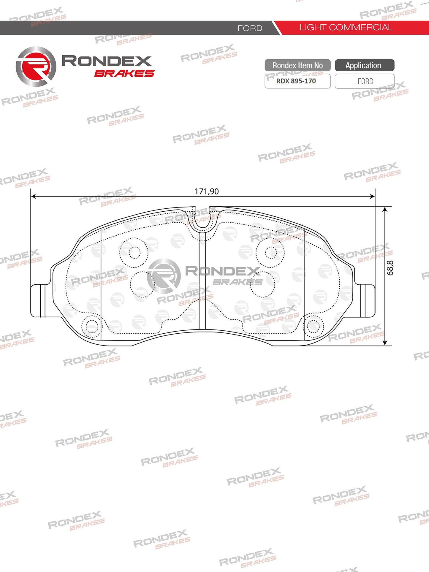 FORD TORNEO CONNECT, TORNEO CUSTOM, TRANSIT CUSTOM (FR) RDX 895-170